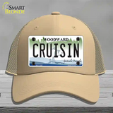 Cruisin Woodward Michigan Novelty License Plate Hat Mesh / Khaki