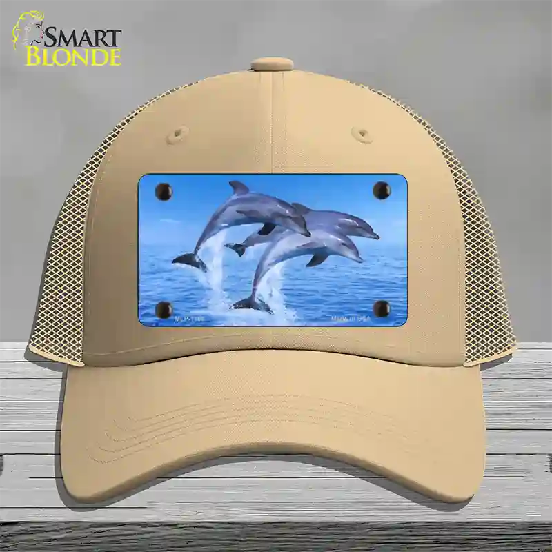 Dolphins Novelty License Plate Hat Mesh / Khaki