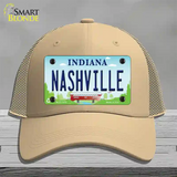 Nashville Indiana Novelty License Plate Hat Mesh / Khaki