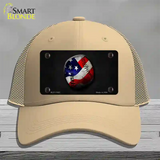 American Baseball Novelty License Plate Hat Mesh / Khaki