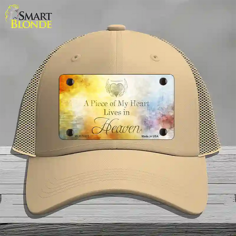 Lives In Heaven Novelty License Plate Hat Mesh / Khaki