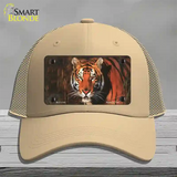 Tiger Novelty License Plate Hat Mesh / Khaki