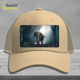 Elephant in the Woods Novelty License Plate Hat Mesh / Khaki