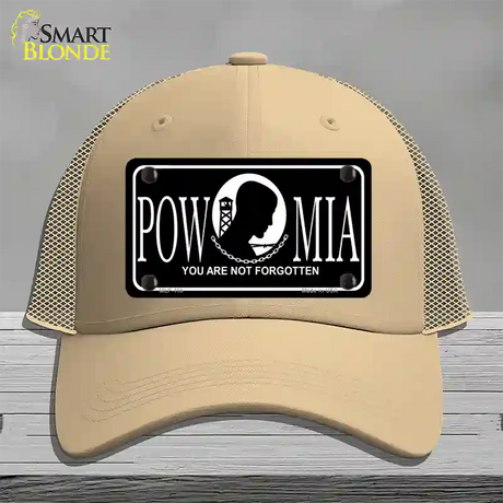 POW-MIA Novelty License Plate Hat Mesh / Khaki