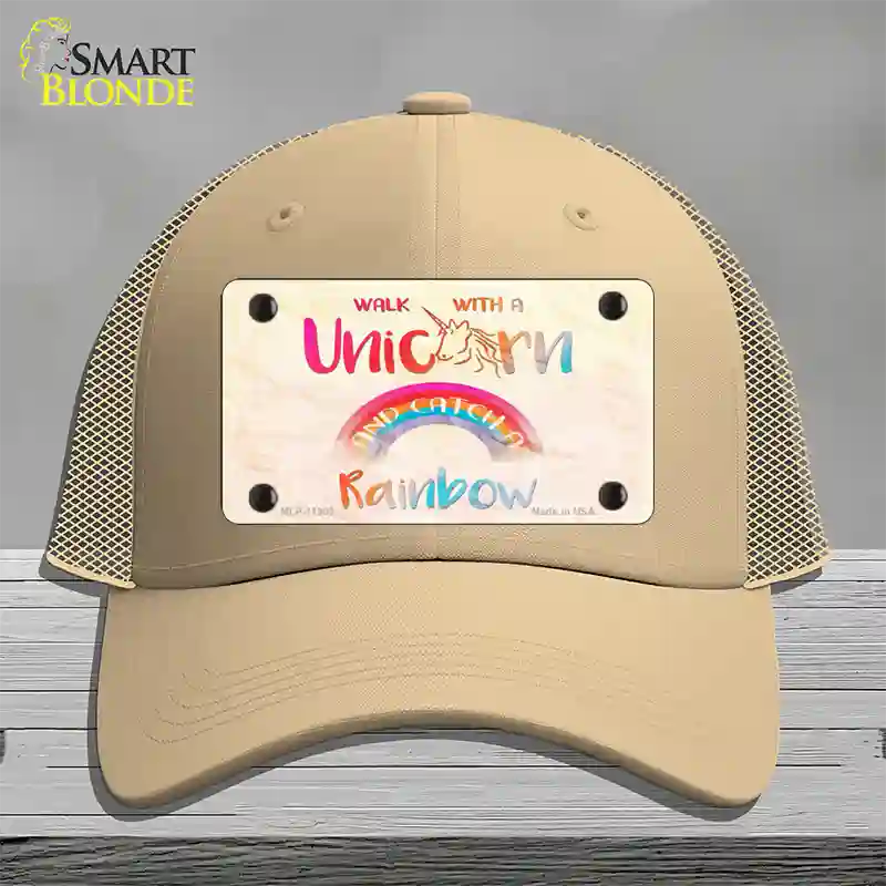 Walk with a Unicorn Novelty License Plate Hat Mesh / Khaki