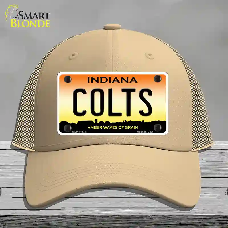 Indiana Colts Novelty License Plate Hat Mesh / Khaki