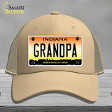 Indiana Grandpa Novelty License Plate Hat Mesh / Khaki