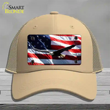 Soaring Eagle Flag Novelty License Plate Hat Mesh / Khaki