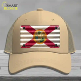 Florida Corrugated Flag Novelty License Plate Hat Mesh / Khaki