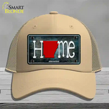 Arkansas Home State Outline Novelty License Plate Hat Mesh / Khaki