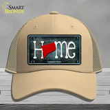 Connecticut Home State Outline Novelty License Plate Hat Mesh / Khaki