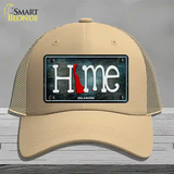 Delaware Home State Outline Novelty License Plate Hat Mesh / Khaki