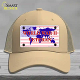 WW II Veteran Novelty License Plate Hat Mesh / Khaki