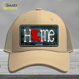 Louisiana Home State Outline Novelty License Plate Hat Mesh / Khaki