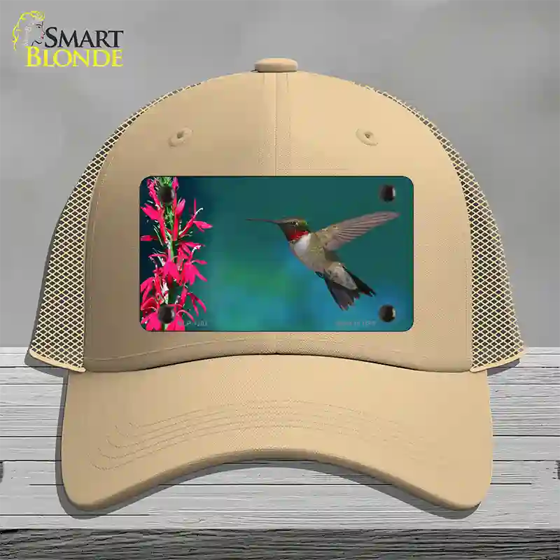 Humming Bird Novelty License Plate Hat Mesh / Khaki