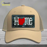 Ohio Home State Outline Novelty License Plate Hat Mesh / Khaki