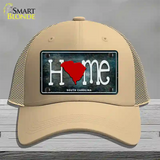 South Carolina Home State Outline Novelty License Plate Hat Mesh / Khaki