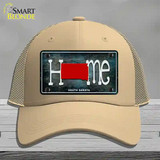 South Dakota Home State Outline Novelty License Plate Hat Mesh / Khaki