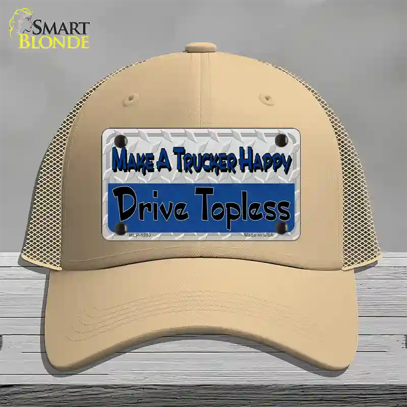 Make A Mesh Happy Novelty License Plate Hat Mesh / Khaki