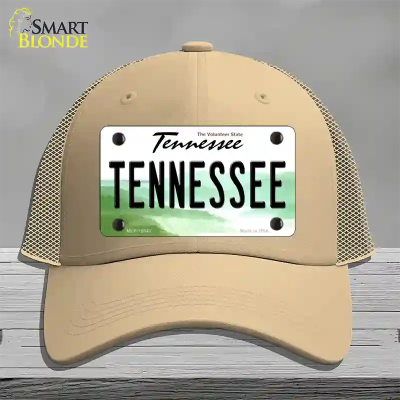 Tennessee Volunteer State Novelty License Plate Hat Mesh / Khaki