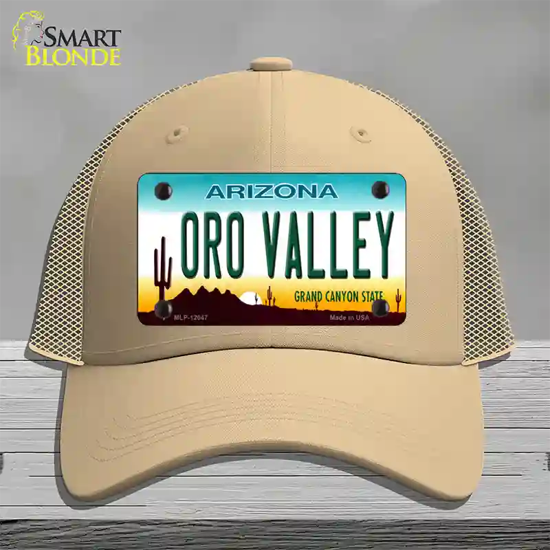 Oro Valley Arizona Novelty License Plate Hat Mesh / Khaki