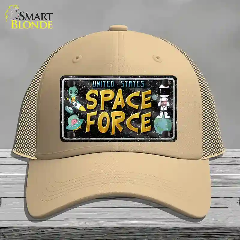 Space Force Novelty License Plate Hat Mesh / Khaki