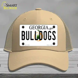 Georgia Bulldogs Novelty License Plate Hat Mesh / Khaki