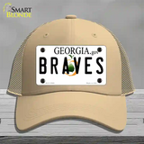 Georgia Braves Novelty License Plate Hat Mesh / Khaki