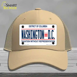 District Of Columbia Novelty License Plate Hat Mesh / Khaki