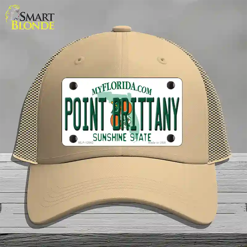 Florida Point Brittany Novelty License Plate Hat Mesh / Khaki