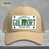 Florida Gulfport Novelty License Plate Hat Mesh / Khaki