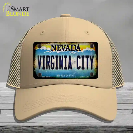 Nevada Virginia City Novelty License Plate Hat Mesh / Khaki