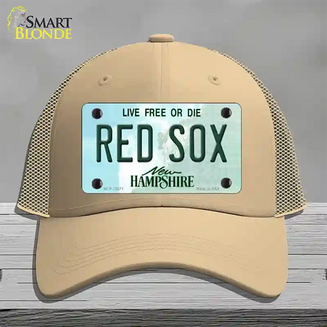 Red Sox New Hampshire State Novelty License Plate Hat Mesh / Khaki