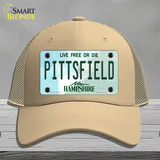 Pittsfield New Hampshire State Novelty License Plate Hat Mesh / Khaki