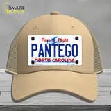 Pantego North Carolina State Novelty License Plate Hat Mesh / Khaki