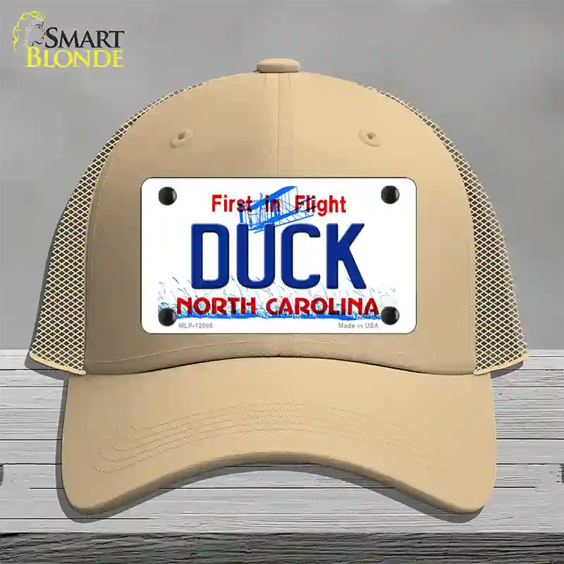 Duck North Carolina State Novelty License Plate Hat Mesh / Khaki