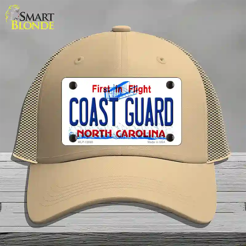 Coast Guard North Carolina State Novelty License Plate Hat Mesh / Khaki