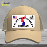 Korean Conflict Veteran Novelty License Plate Hat Mesh / Khaki