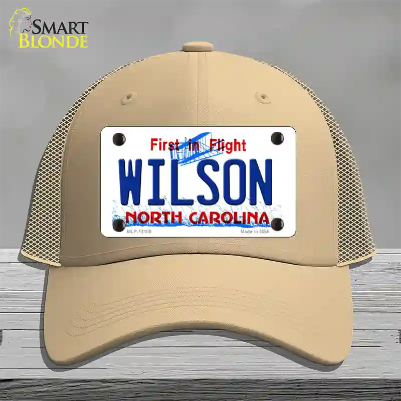 Wilson North Carolina State Novelty License Plate Hat Mesh / Khaki