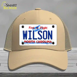 Wilson North Carolina State Novelty License Plate Hat Mesh / Khaki