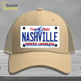 Nashville North Carolina State Novelty License Plate Hat Mesh / Khaki