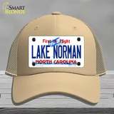 Lake Norman North Carolina State Novelty License Plate Hat Mesh / Khaki