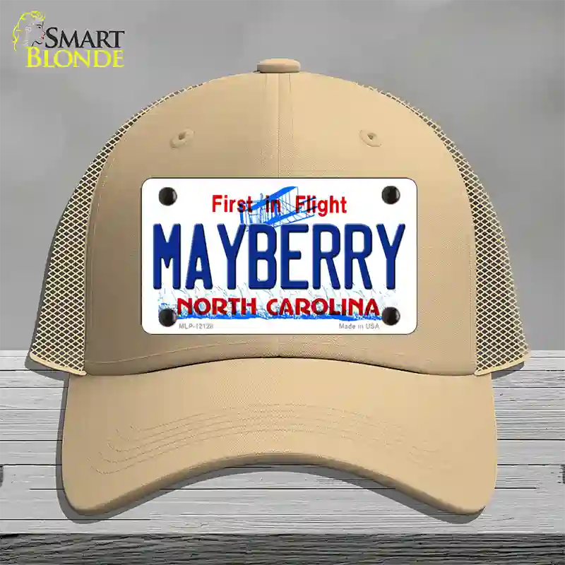 Mayberry North Carolina State Novelty License Plate Hat Mesh / Khaki