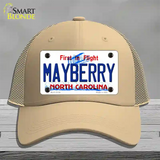 Mayberry North Carolina State Novelty License Plate Hat Mesh / Khaki