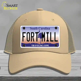 Fort Mill South Carolina Novelty License Plate Hat Mesh / Khaki