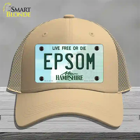 Epsom New Hampshire Novelty License Plate Hat Mesh / Khaki