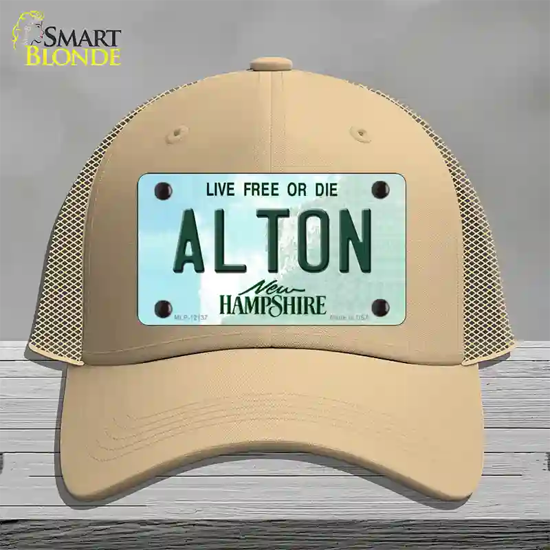 Alton New Hampshire Novelty License Plate Hat Mesh / Khaki