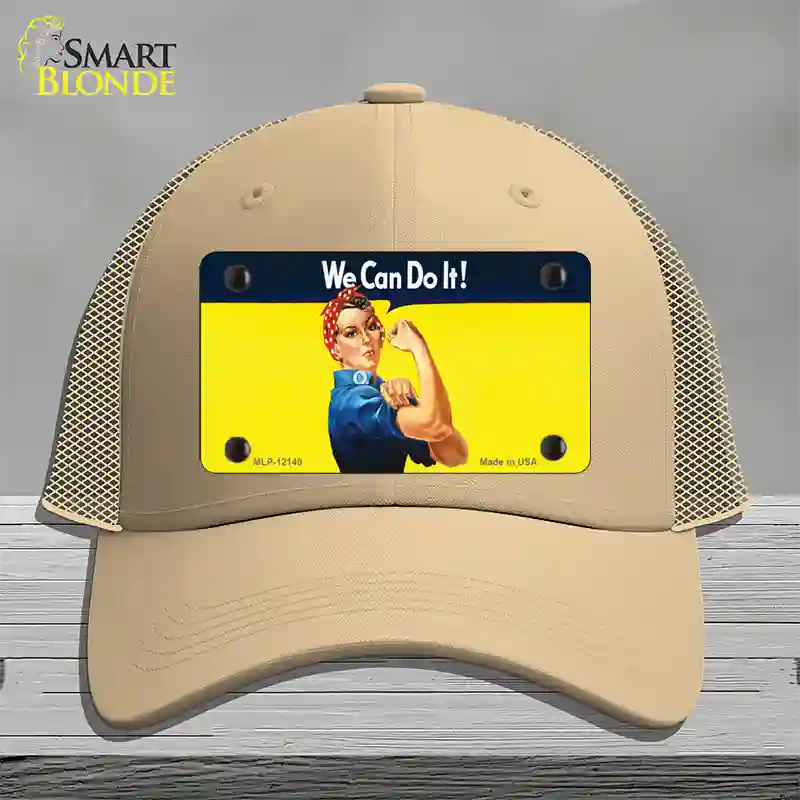 We Can Do It Novelty License Plate Hat Mesh / Khaki