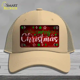 Merry Christmas Red Novelty License Plate Hat Mesh / Khaki