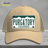 Purgatory Colorado Novelty License Plate Hat Mesh / Khaki